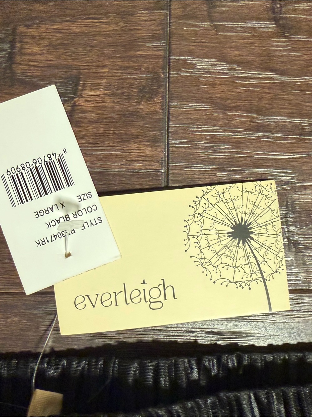 NWT Everleigh XL Black Metallic Foil Pleated Midi Skirt Elastic Waist - Picture 11 of 13